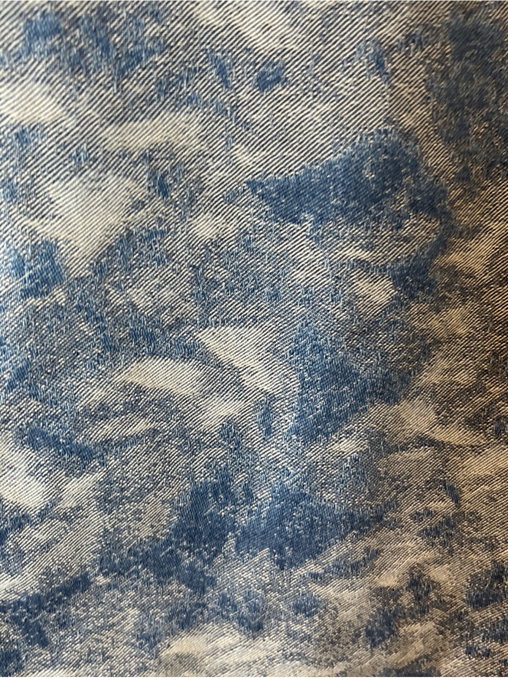 rag & bone Sid Jacquard Denim Midi Skirt Textured Blue 27 Boho Chic Front Slit - Picture 8 of 11